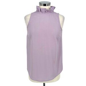 J. Crew Lavender Sleeveless Ruffle High Neck Blouse Size XS